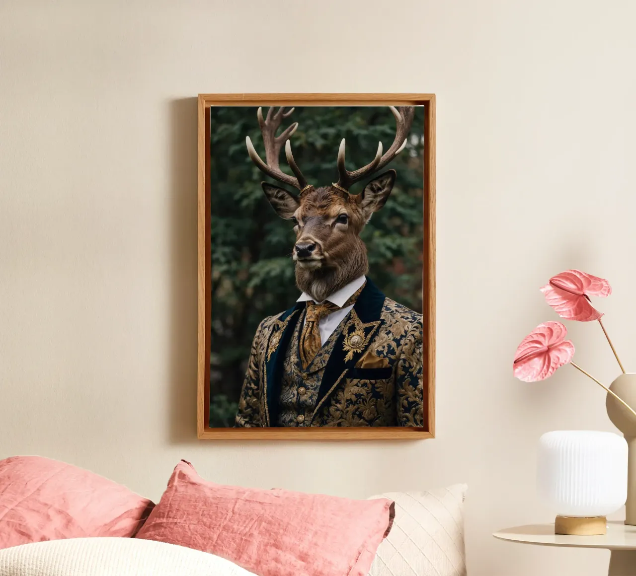 Lord Alderhart - Il nobile cervo della foresta tela con Cornice a cassetta da Beasts of Nobility