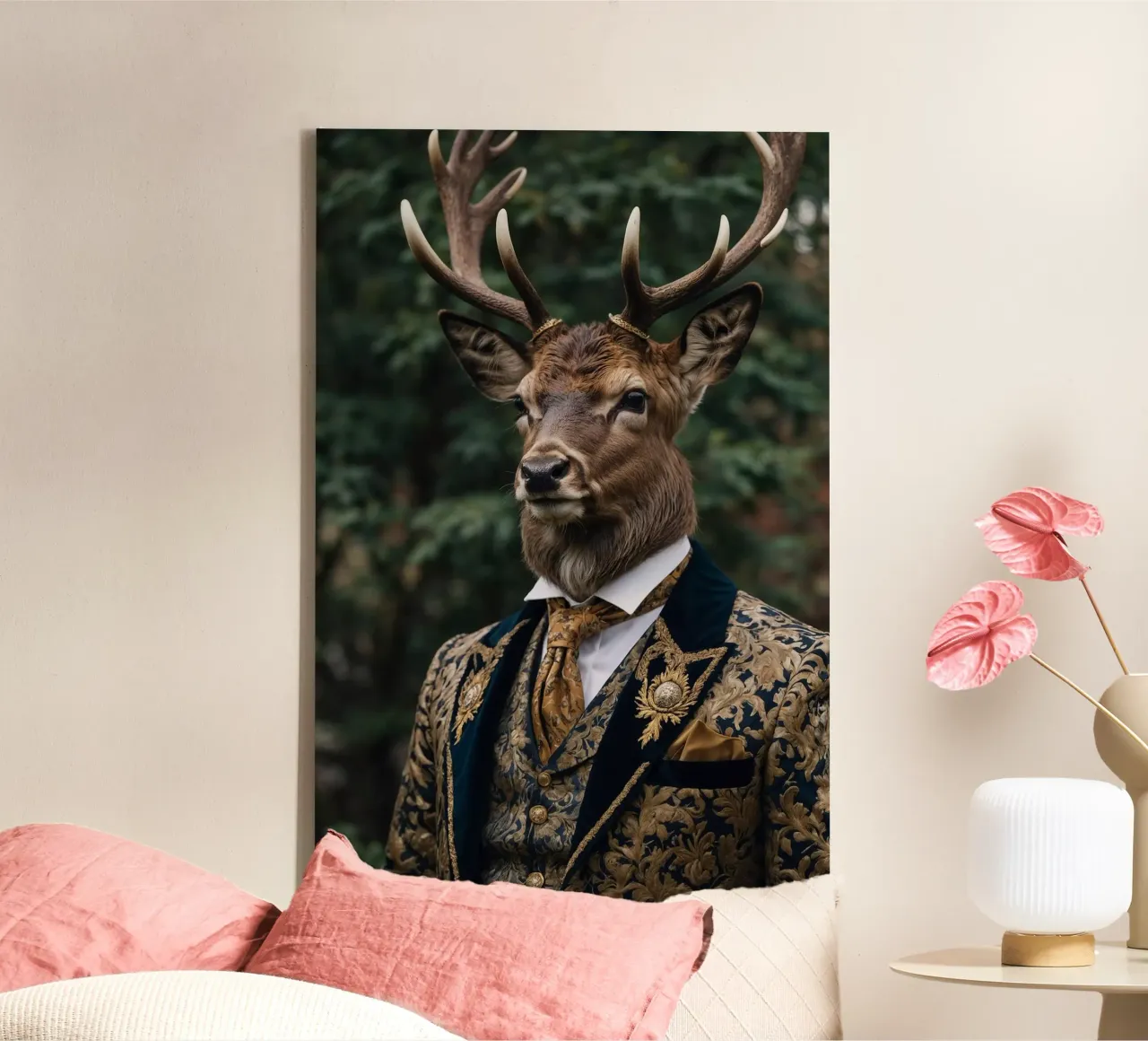 Lord Alderhart - Il nobile cervo della foresta tela con Cornice a cassetta da Beasts of Nobility