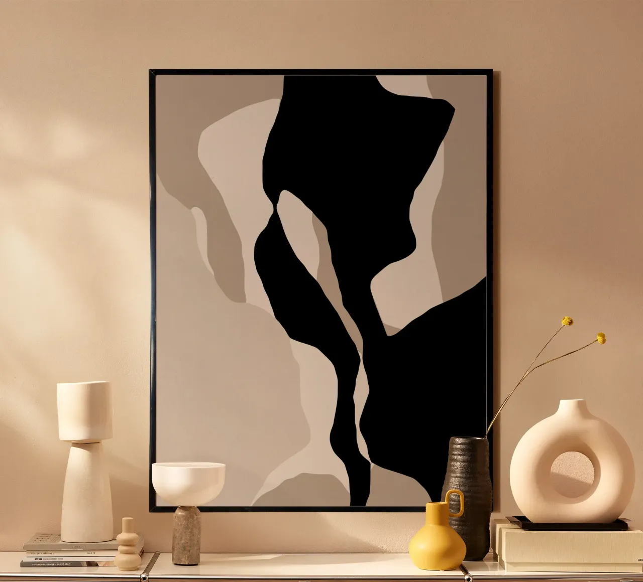 Shapes 10 | Neutral & Black Minimal Shape Abstract carta hahnemühle da sabidussi