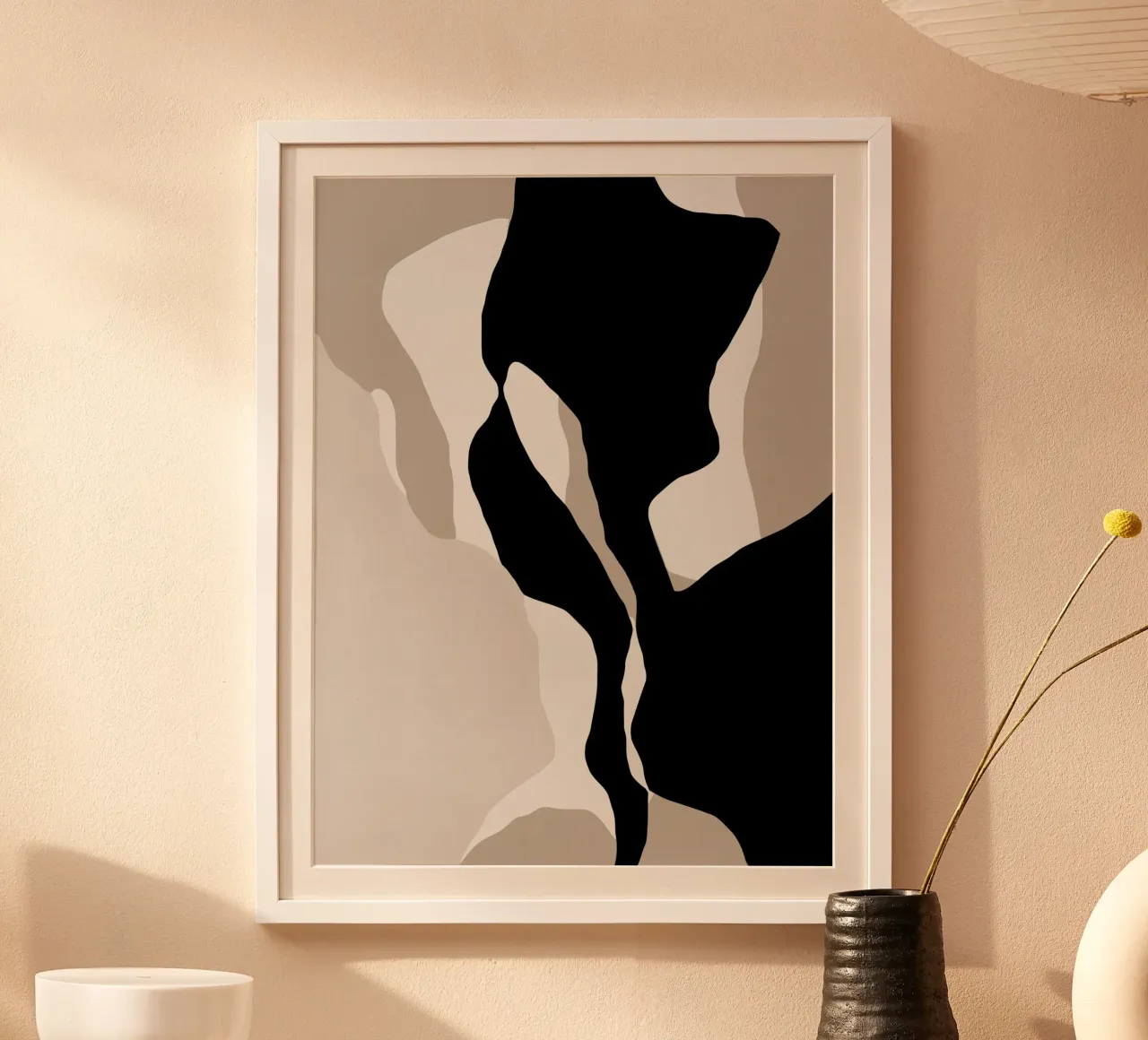 Shapes 10 | Neutral & Black Minimal Shape Abstract carta hahnemühle da sabidussi