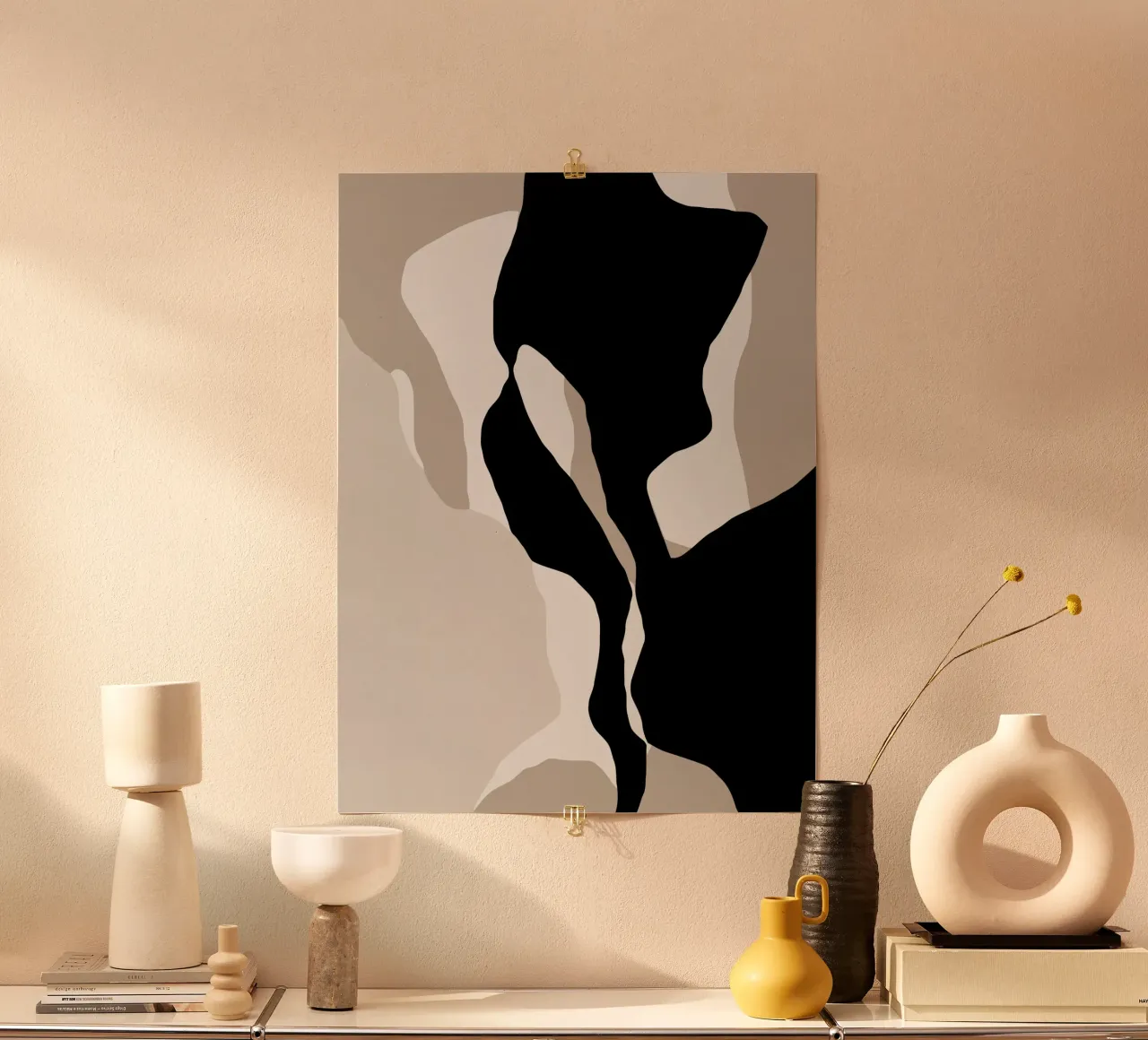 Shapes 10 | Neutral & Black Minimal Shape Abstract carta hahnemühle da sabidussi