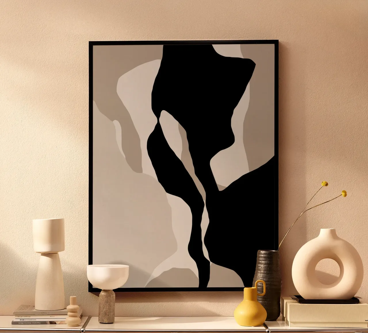 Shapes 10 | Neutral & Black Minimal Shape Abstract carta hahnemühle da sabidussi