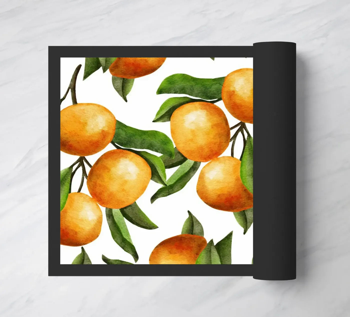 Oranges tree Fußmatte von Happypatterns