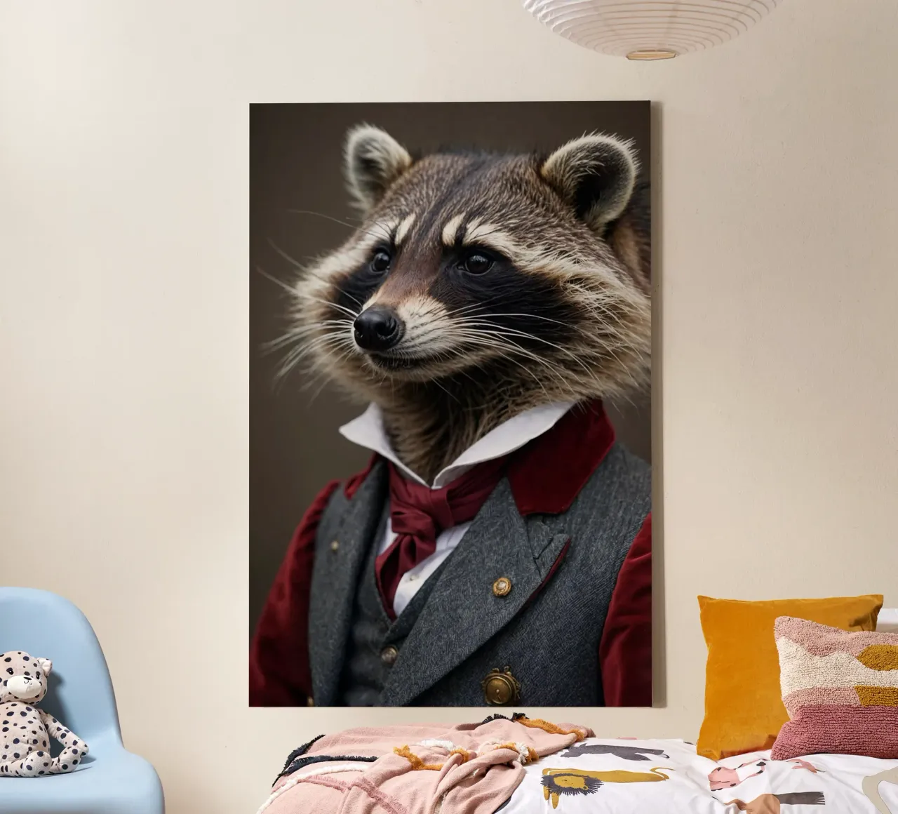 Reginald l'elegante - Il procione raffinato tela con Cornice a cassetta da Beasts of Nobility