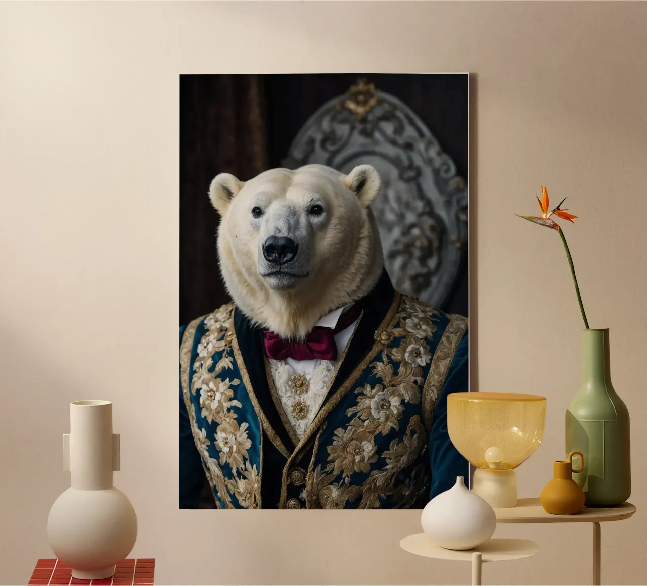 Bernard de Nobele IJsbeer - Arctische Aristocraat canvas met Baklijst van Beasts of Nobility