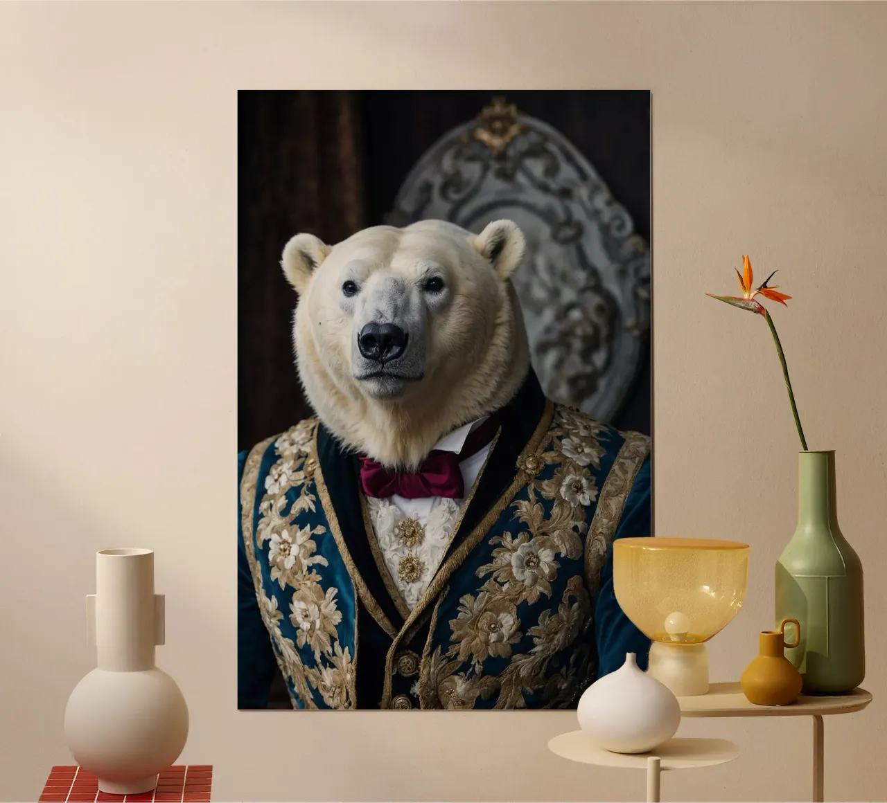 Bernard, il nobile orso polare - Aristocratico dell'Artico poster con telaio in alluminio da Beasts of Nobility