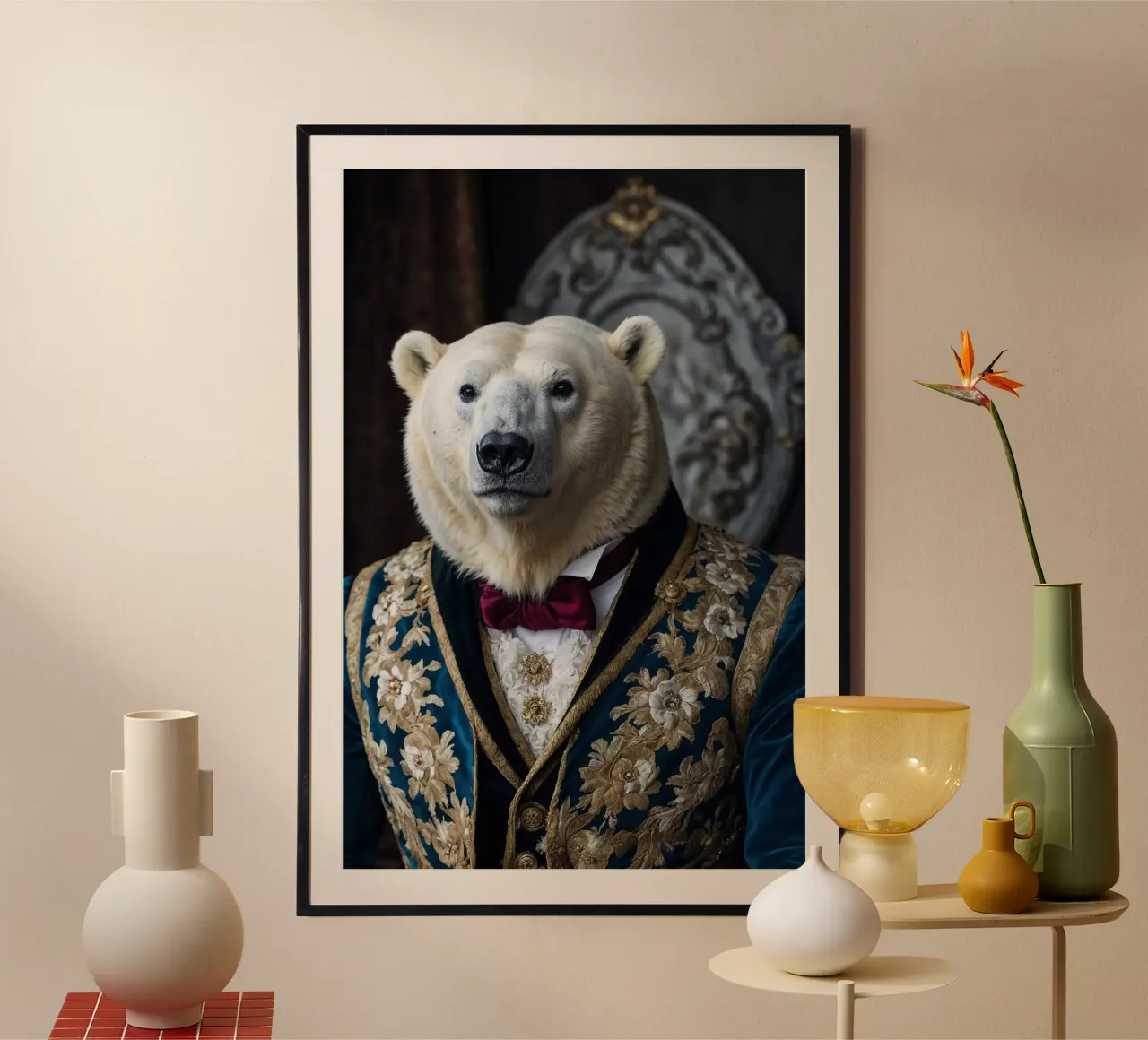 Bernard, il nobile orso polare - Aristocratico dell'Artico poster con telaio in alluminio da Beasts of Nobility