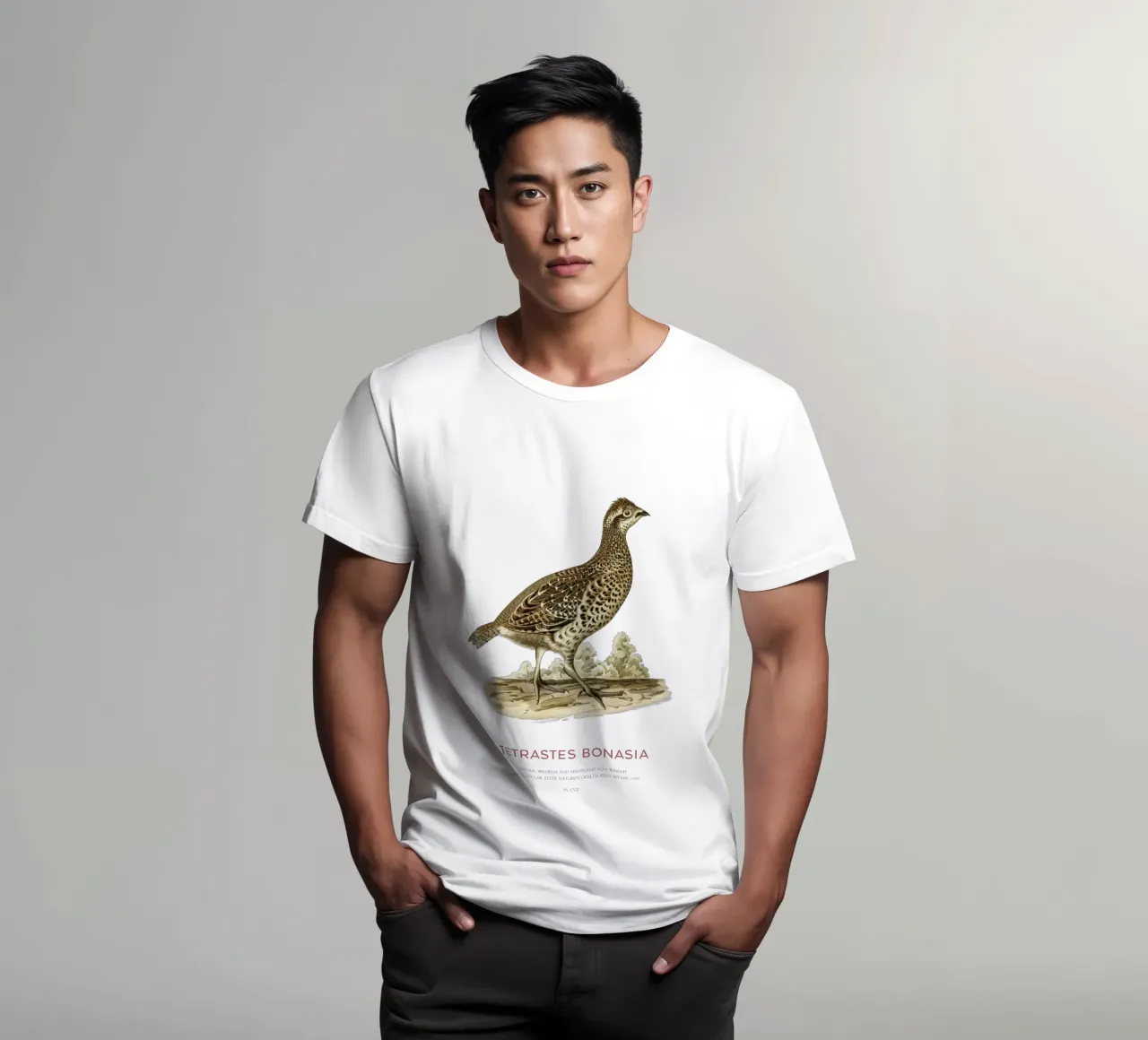 Haselhuhn oder Tetrastes bonasia T-Shirt von Vintagrafica