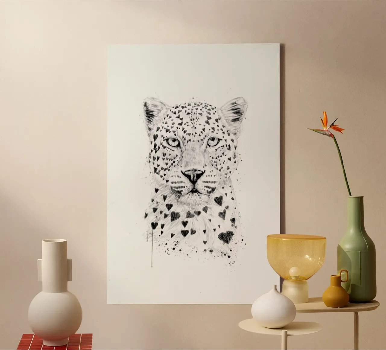 Lovely leopard tela con Cornice a cassetta da Balazs Solti