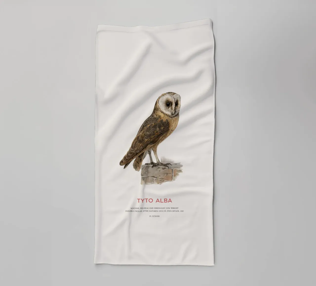 Schleiereule oder Tyto alba Handtuch von Vintagrafica