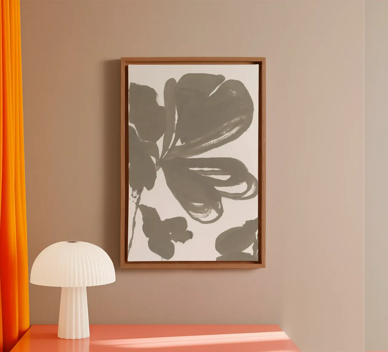 Giant Taupe Floral 1 canvas by Cartissi