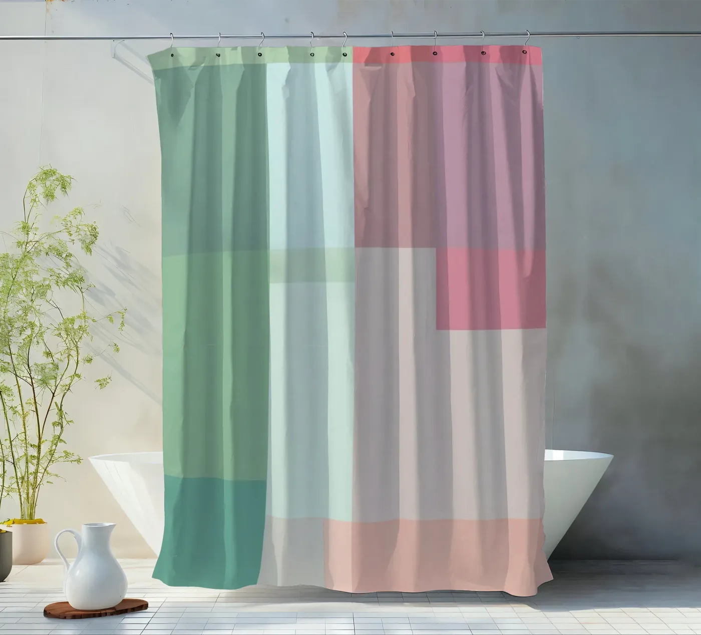 Pastel Patchwork douchegordijn van treechild