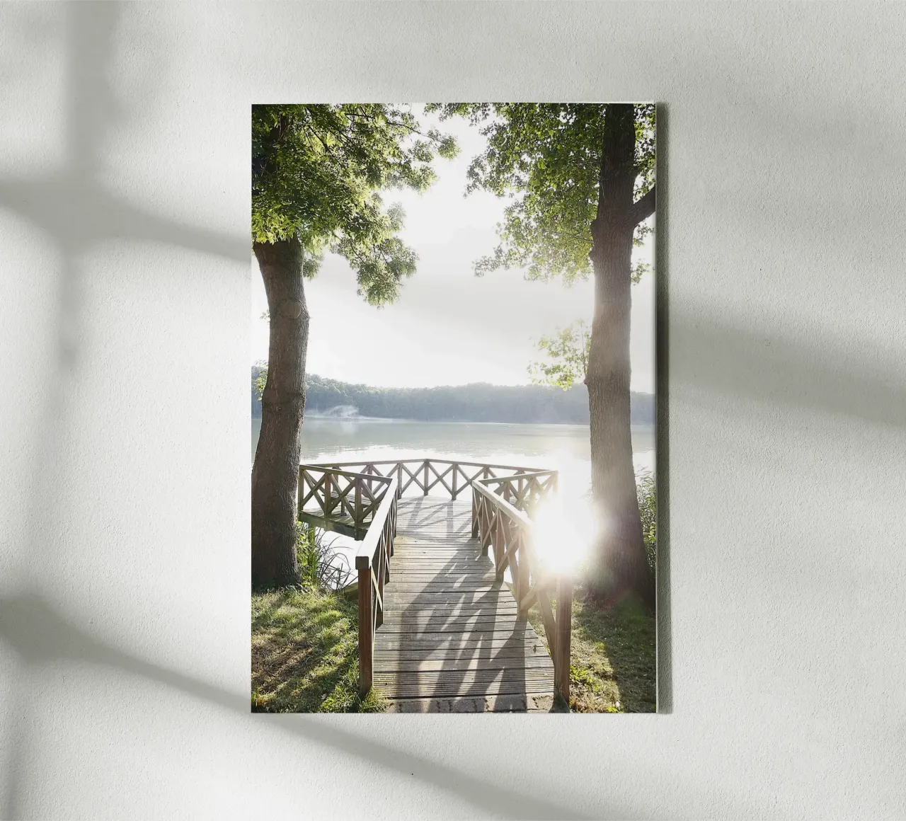 Jetty by the lake canvas with Floater frame by eyes & tries