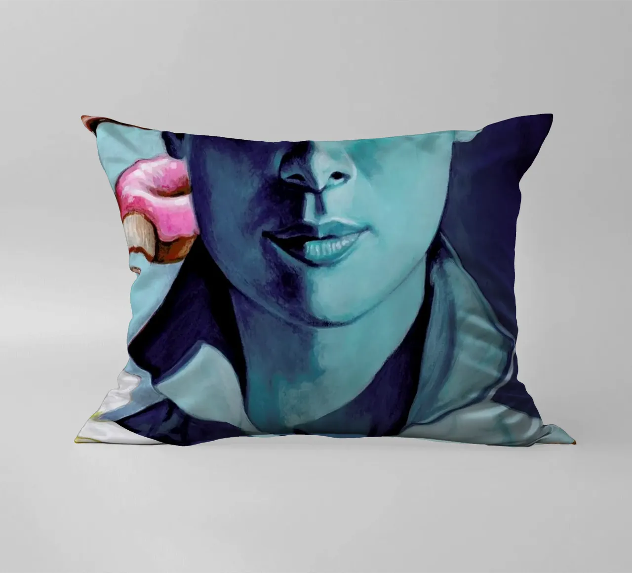 Breakfast with Tiffany decorative cushion by Jared Yamahata