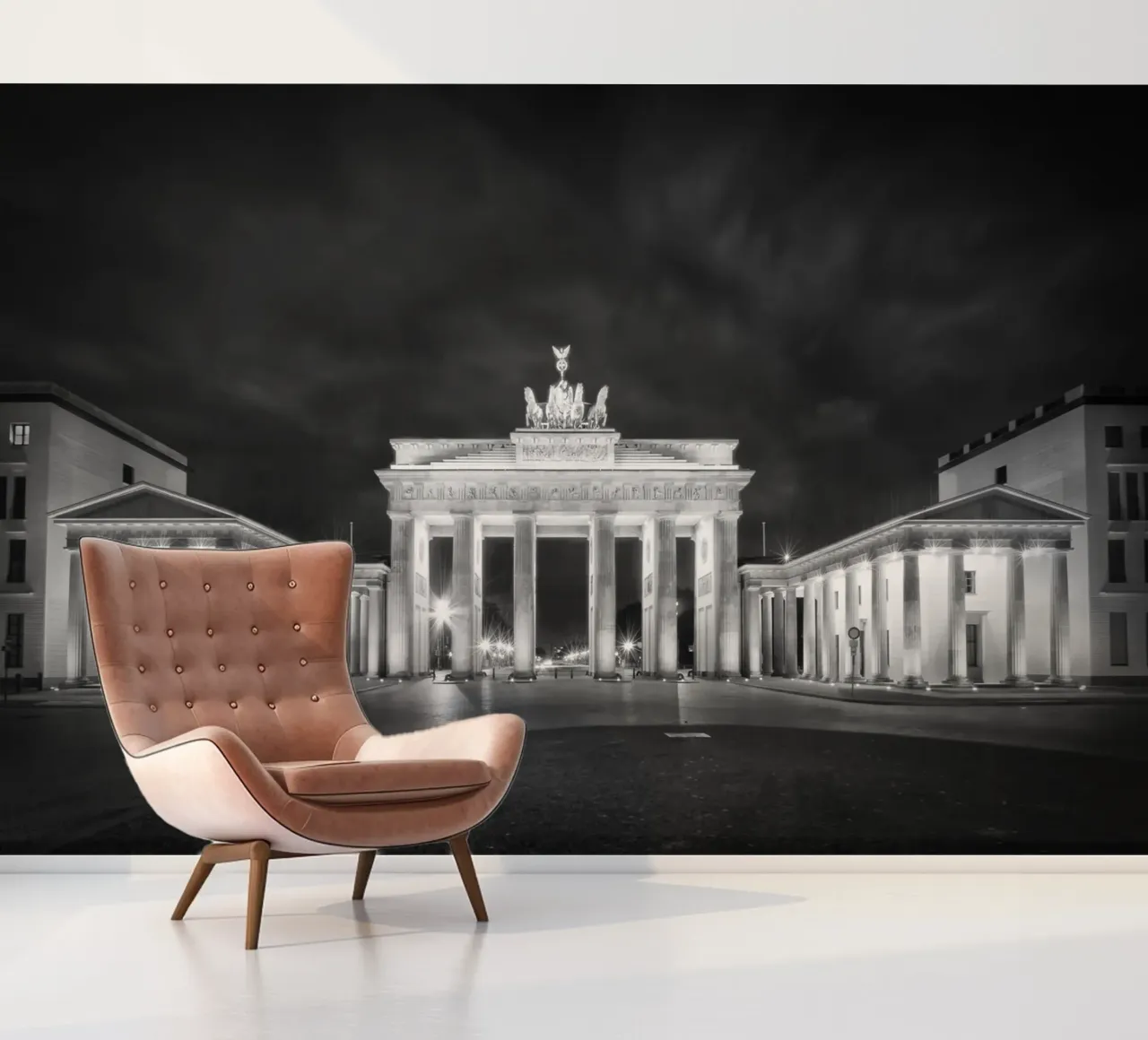 BERLIN Brandenburg Gate | Monochrom photo wallpaper by Melanie Viola