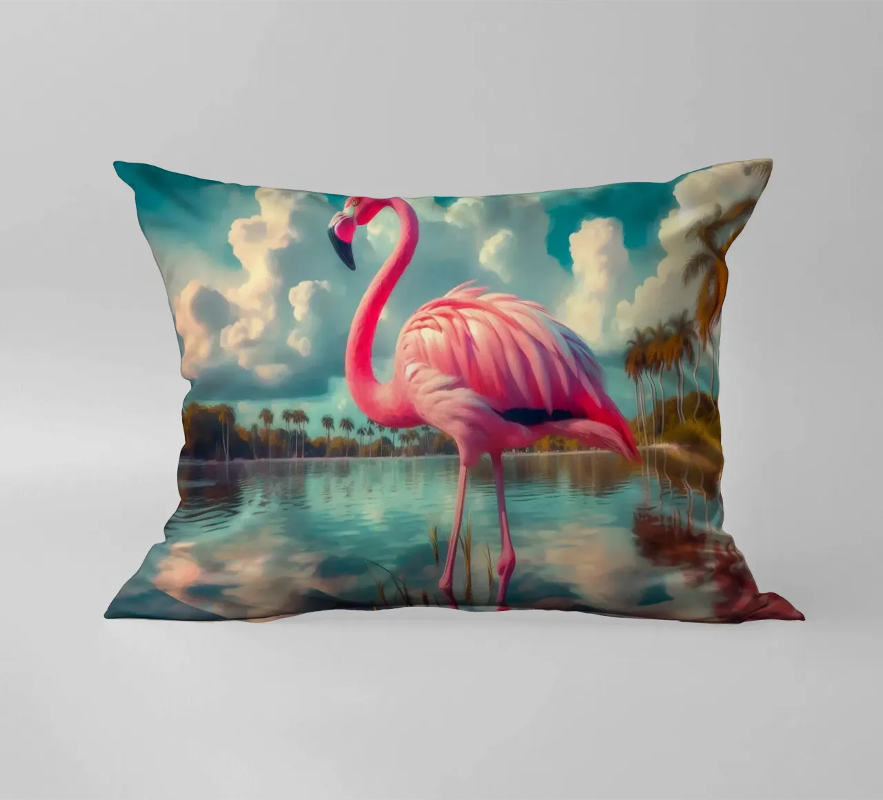 FLAMANT ROSE decorative cushion by RUBIANT ART