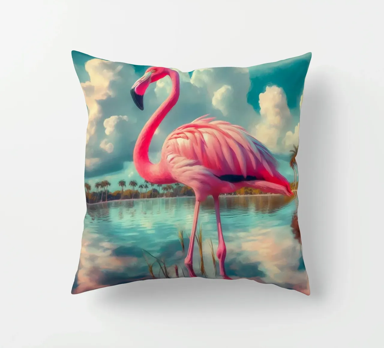 FLAMANT ROSE decorative cushion by RUBIANT ART