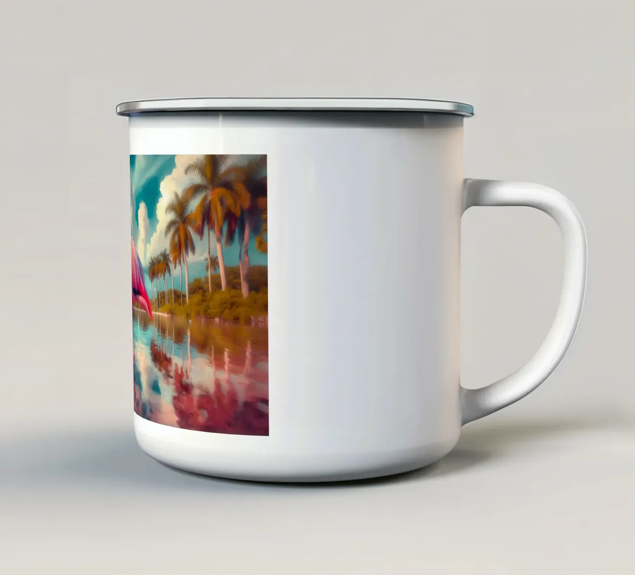 ROSA INFIAMMATA tazza in smalto da RUBIANT ART