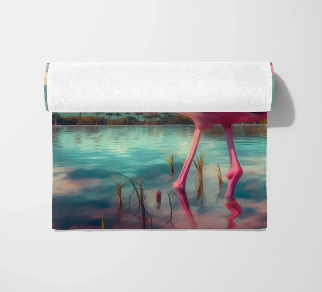 FLAMANT ROSE beach towel by RUBIANT ART