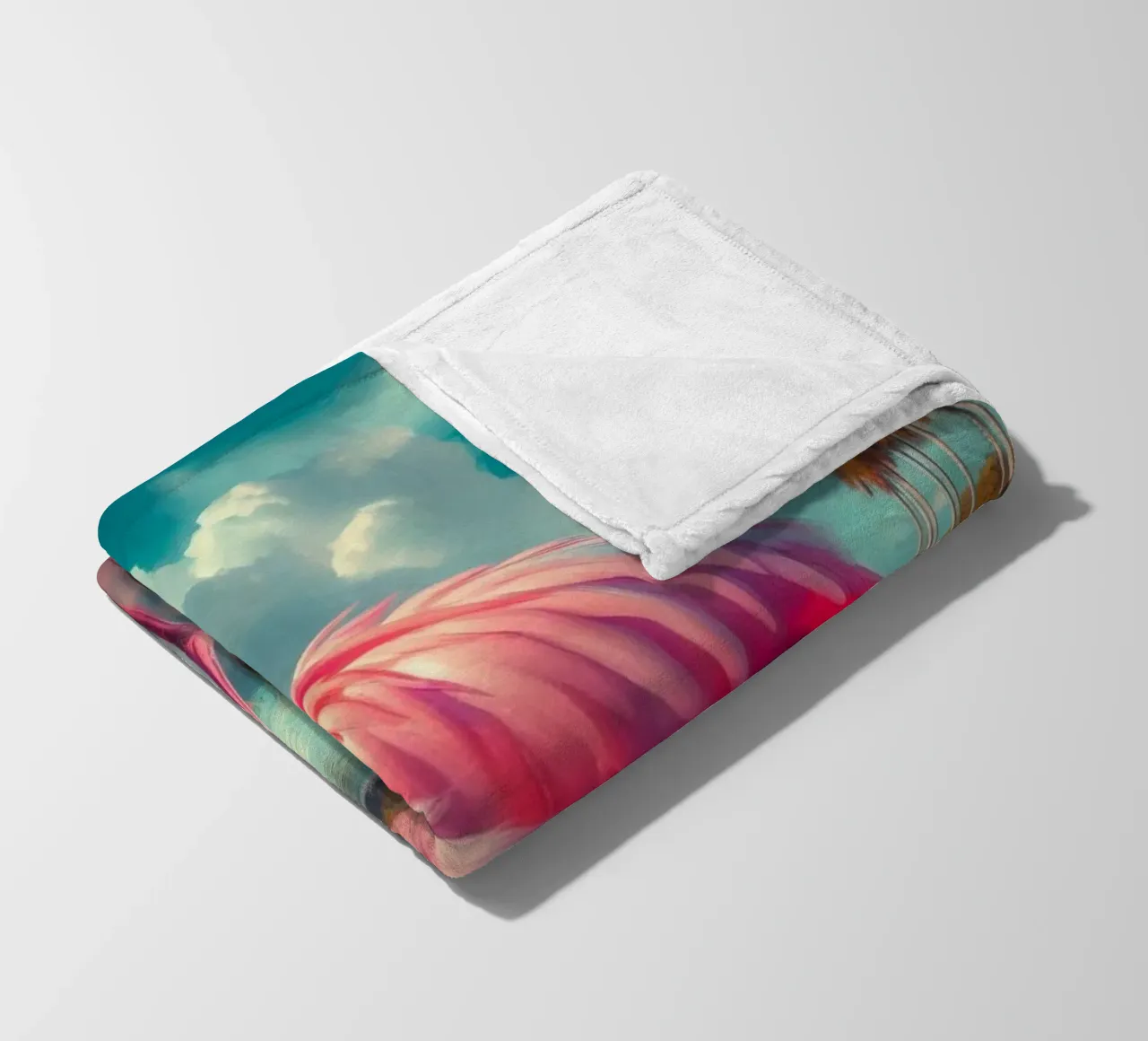 FLAMANT ROSE fleece blanket by RUBIANT ART