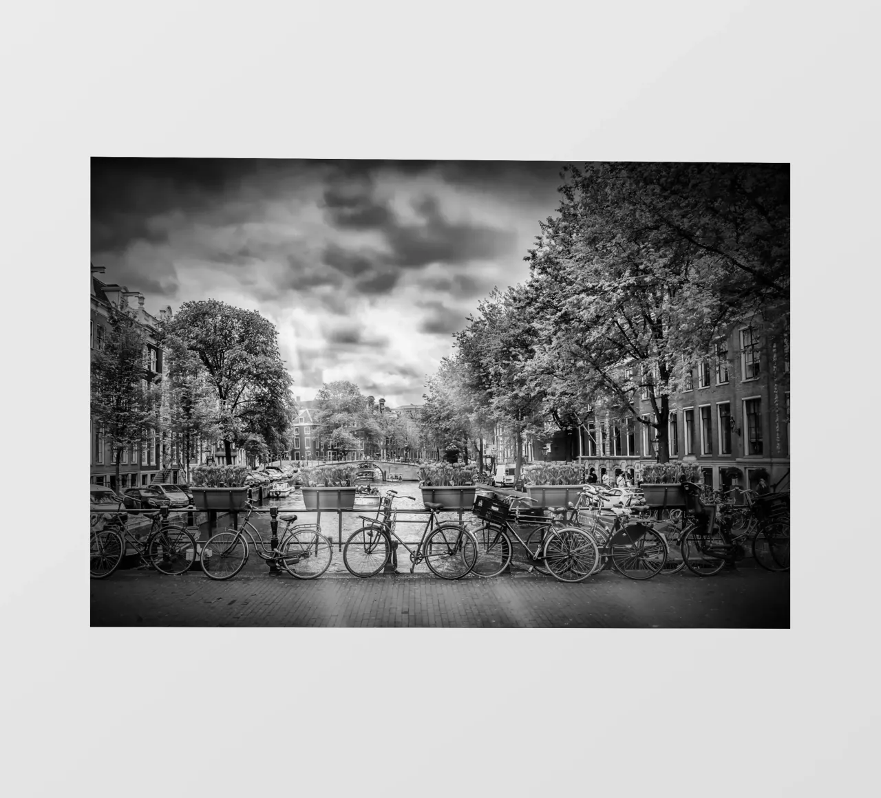 AMSTERDAM Herengracht | Vista tipica della città in monocromia telo in pvc da Melanie Viola