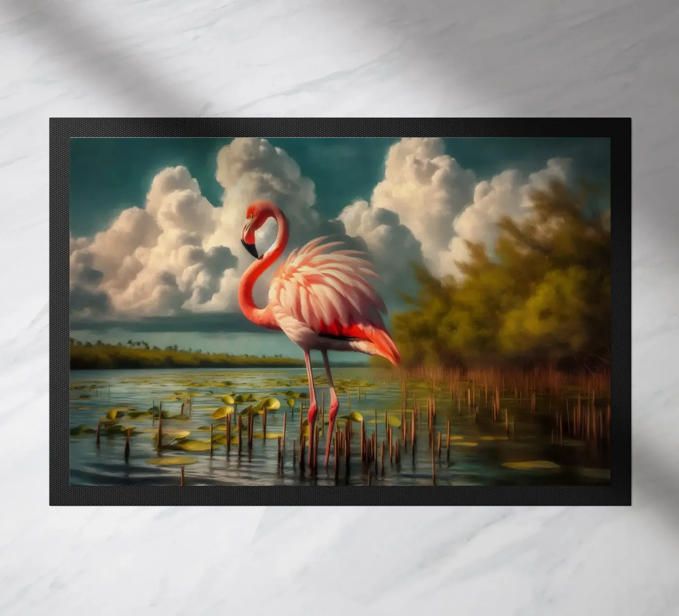 FLAMANT ROSE doormat by RUBIANT ART