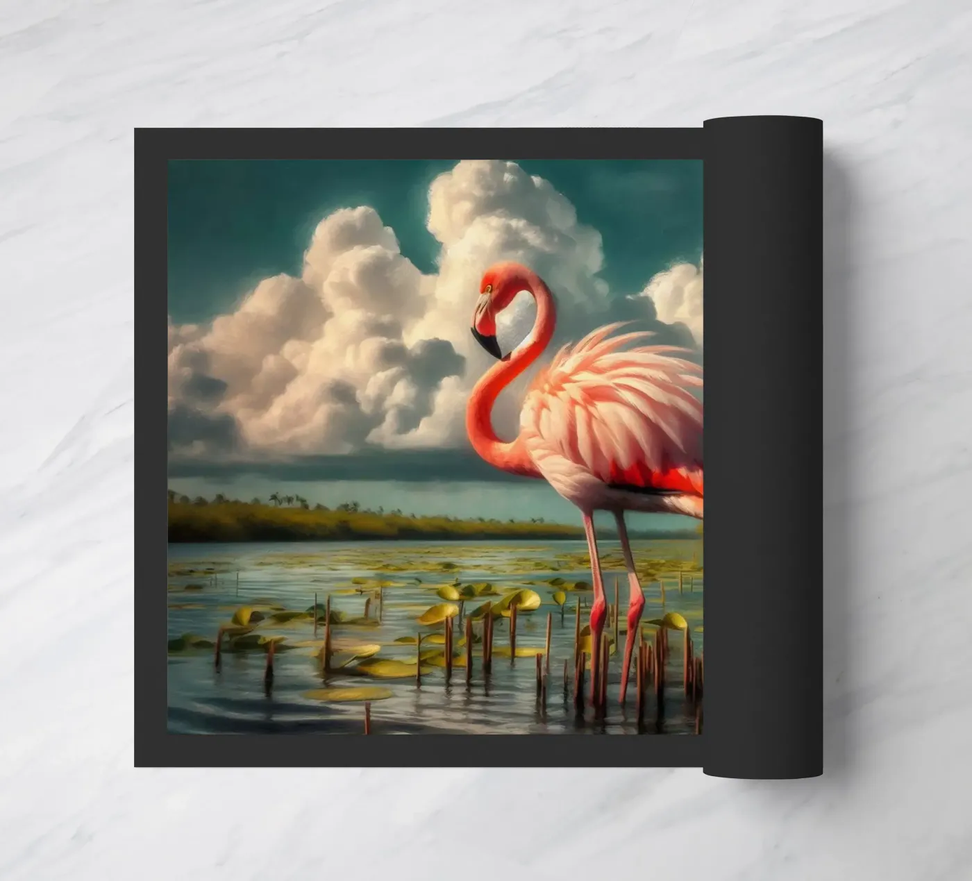 FLAMANT ROSE doormat by RUBIANT ART