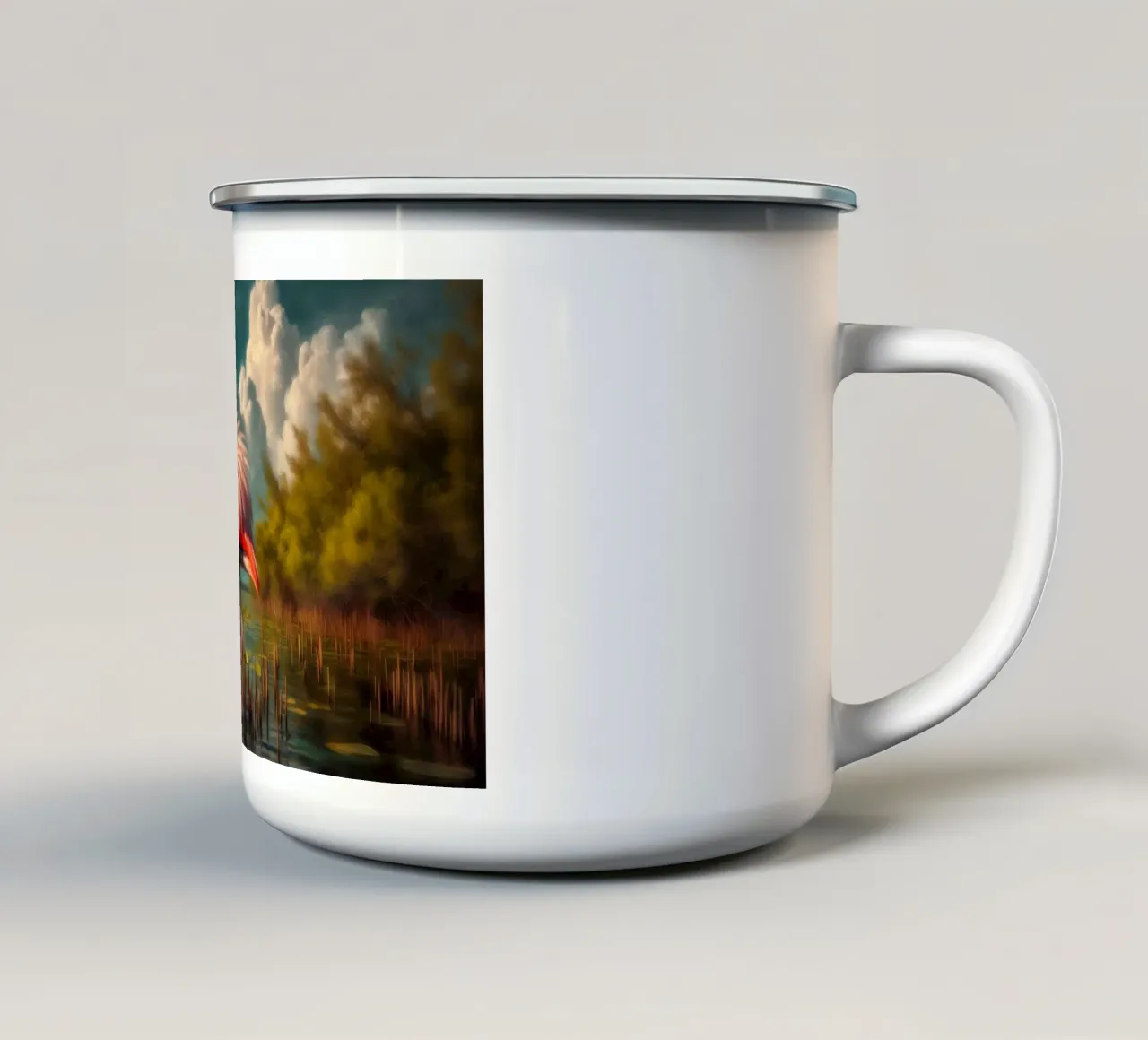 ROSA INFIAMMATA tazza in smalto da RUBIANT ART