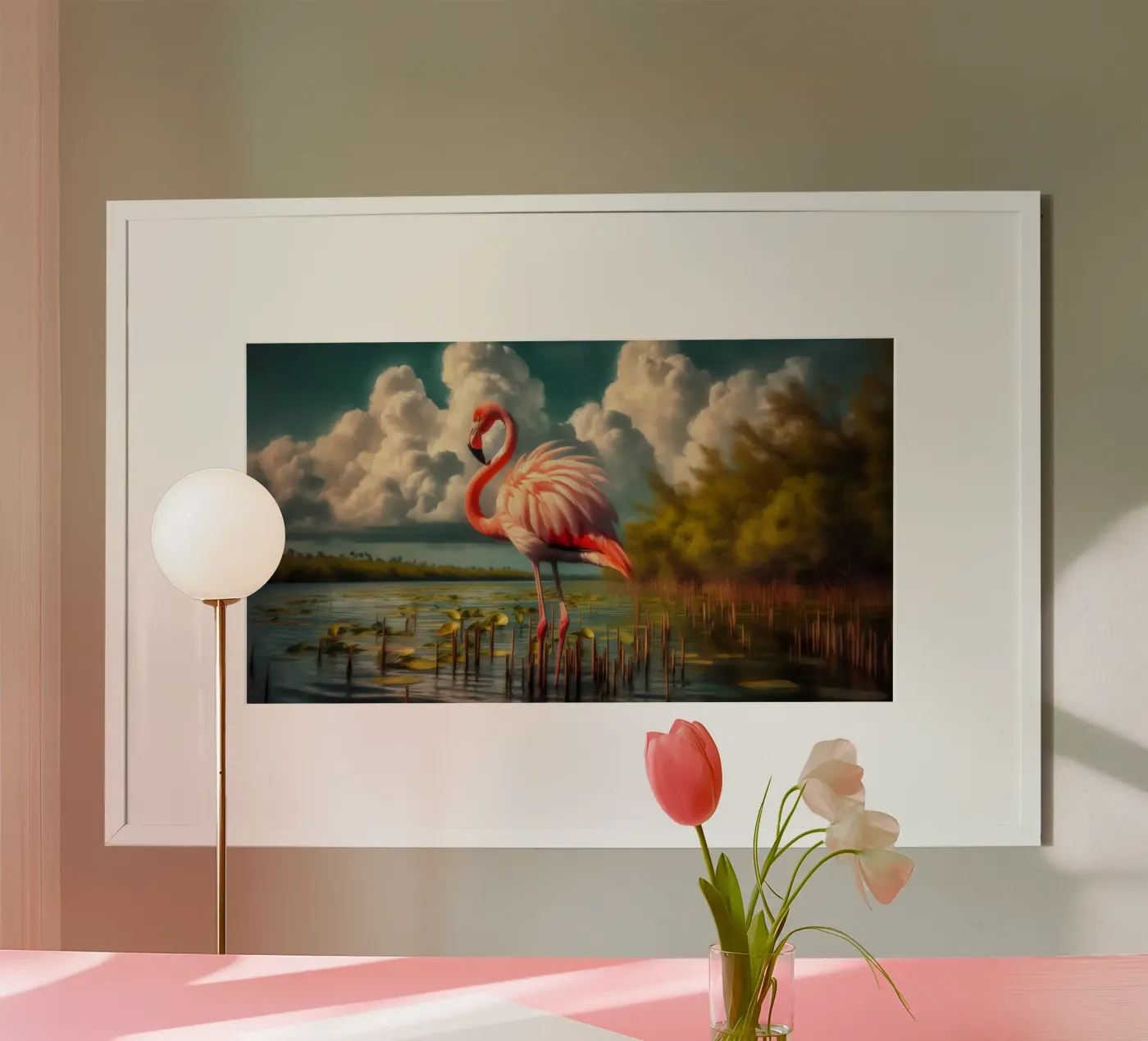 FLAMANT ROSE poster by RUBIANT ART