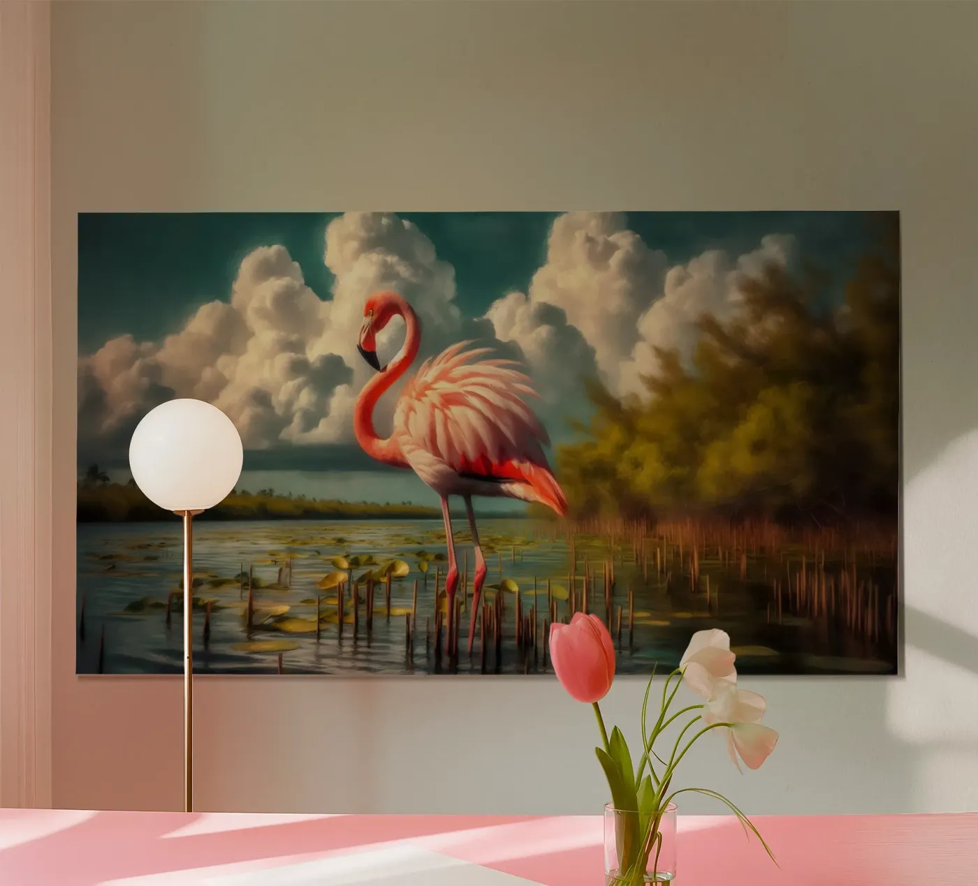 FLAMANT ROSE poster by RUBIANT ART