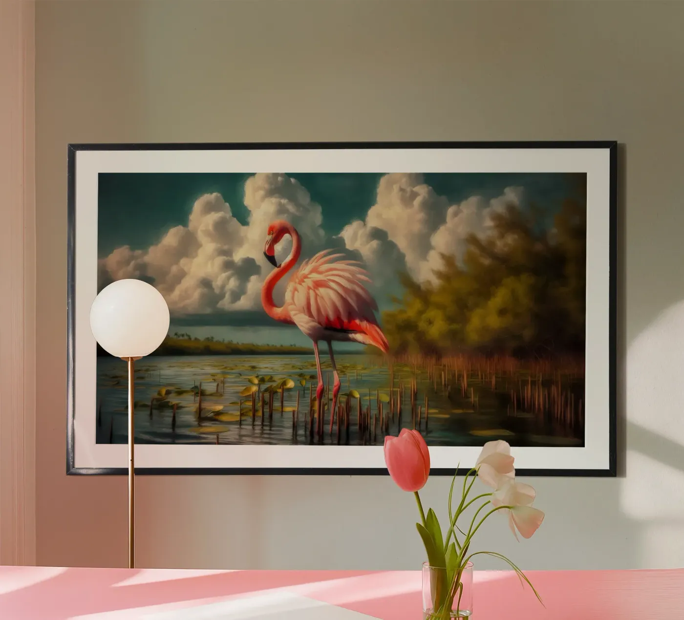 FLAMANT ROSE poster by RUBIANT ART