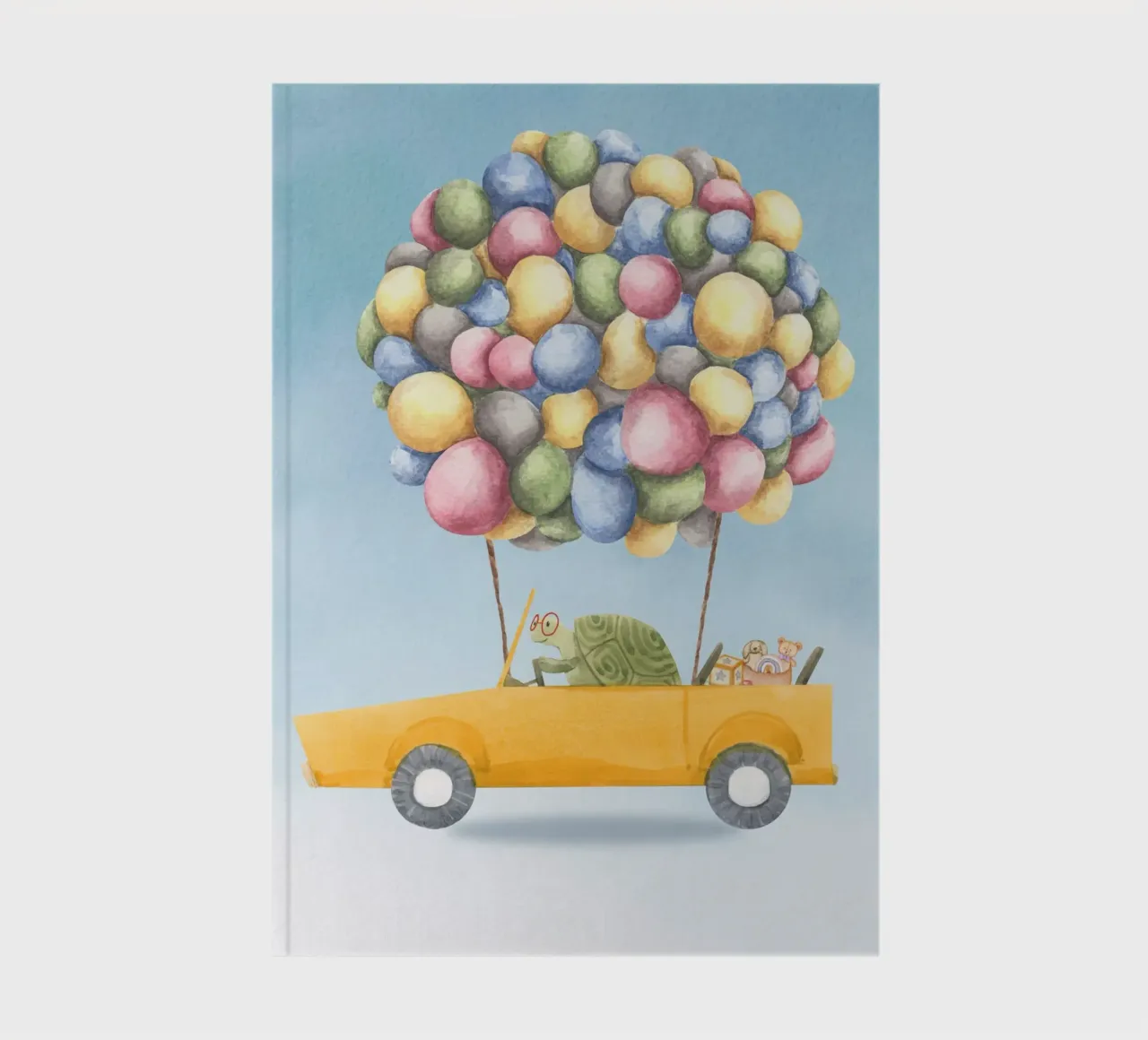 Turtle’s Joyful Ride notebook by Doodle Dreams Art