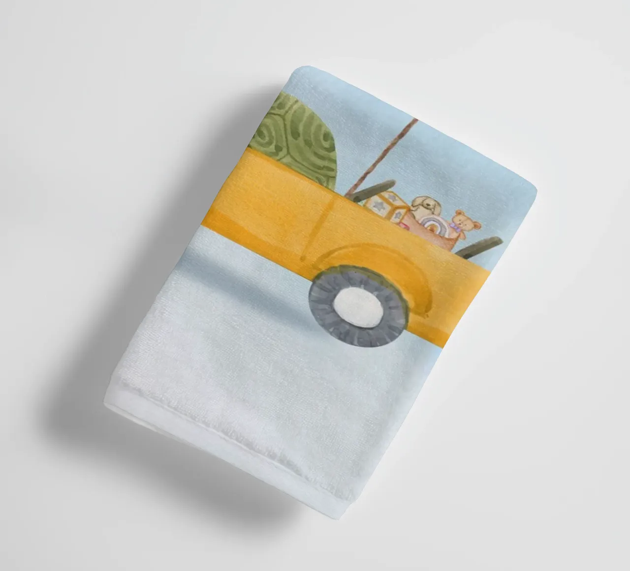Turtle’s Joyful Ride towel by Doodle Dreams Art