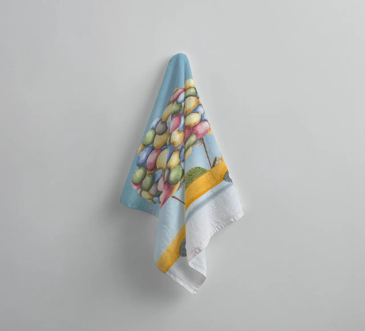 Turtle’s Joyful Ride towel by Doodle Dreams Art