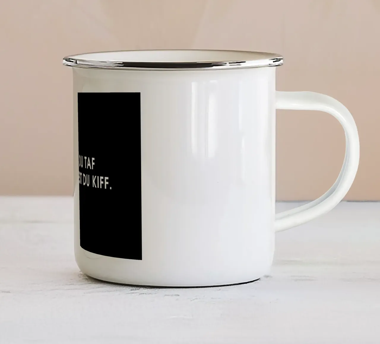 C'est du taf mais c'est du kiff - Black tazza in smalto da Intertitres