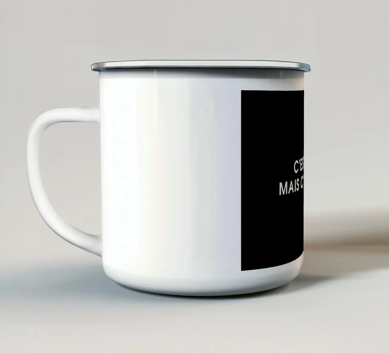 C'est du taf mais c'est du kiff - Black tazza in smalto da Intertitres