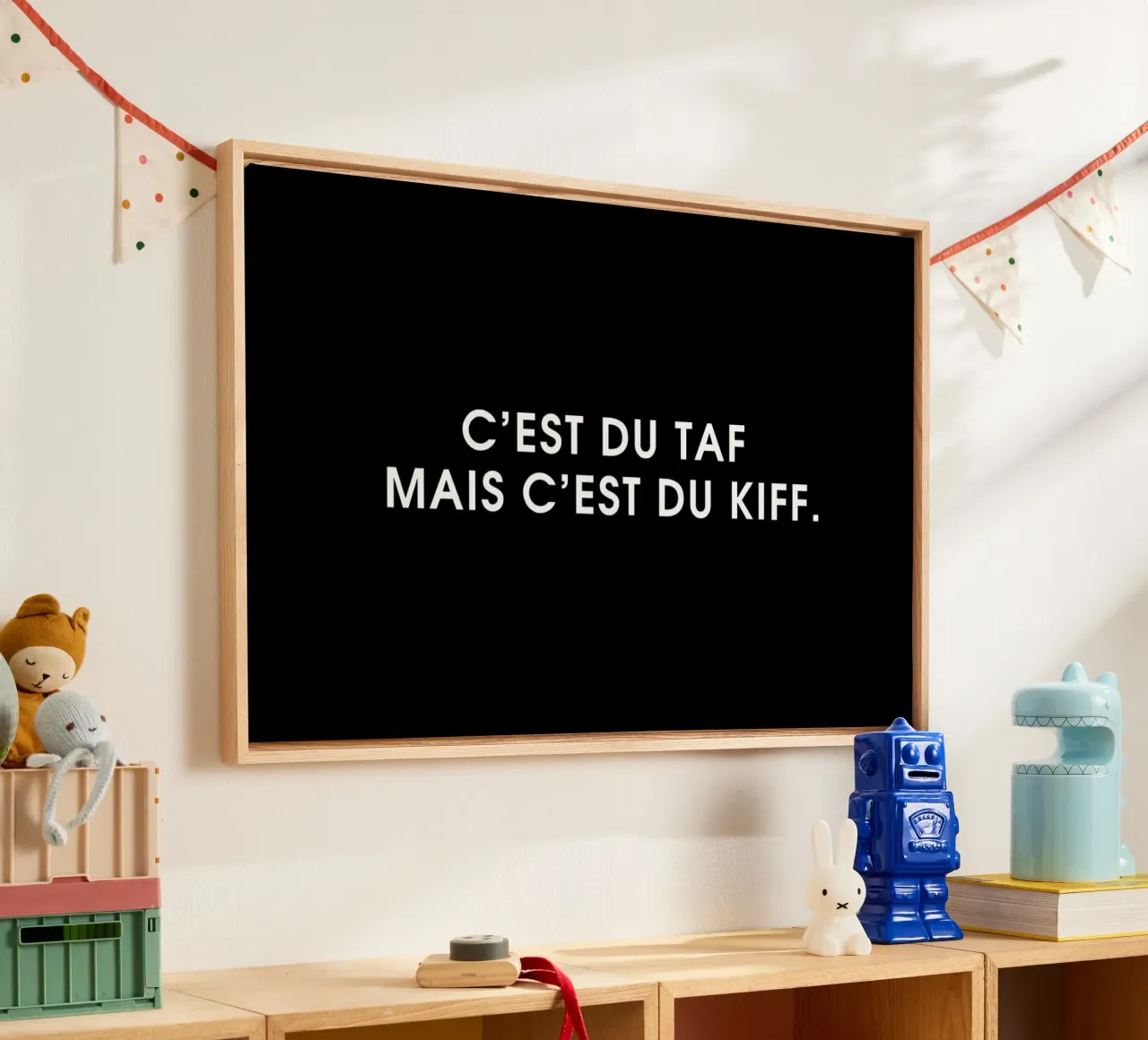 C'est du taf mais c'est du kiff - Black tela con Cornice a cassetta da Intertitres