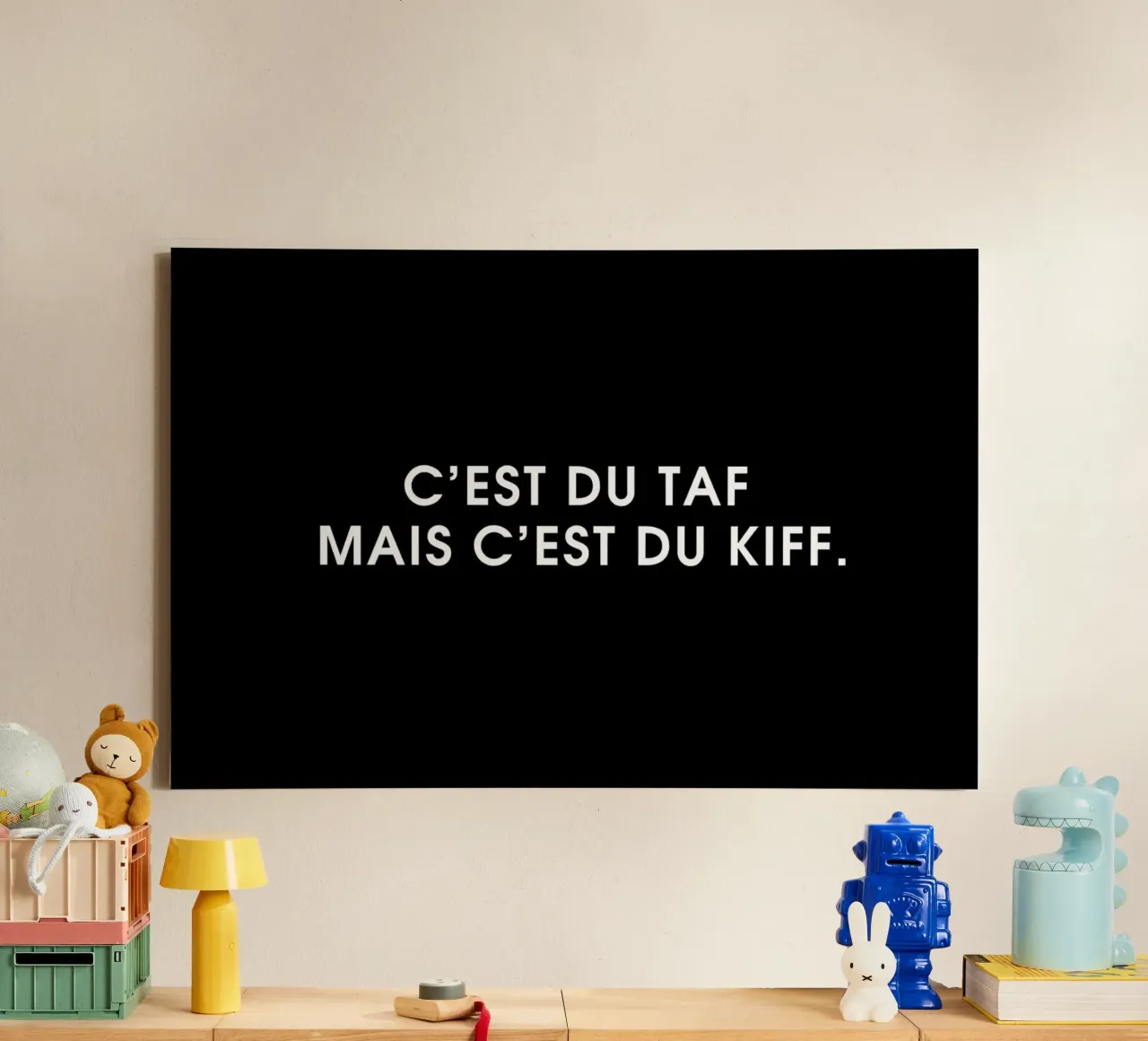 C'est du taf mais c'est du kiff - Black tela con Cornice a cassetta da Intertitres