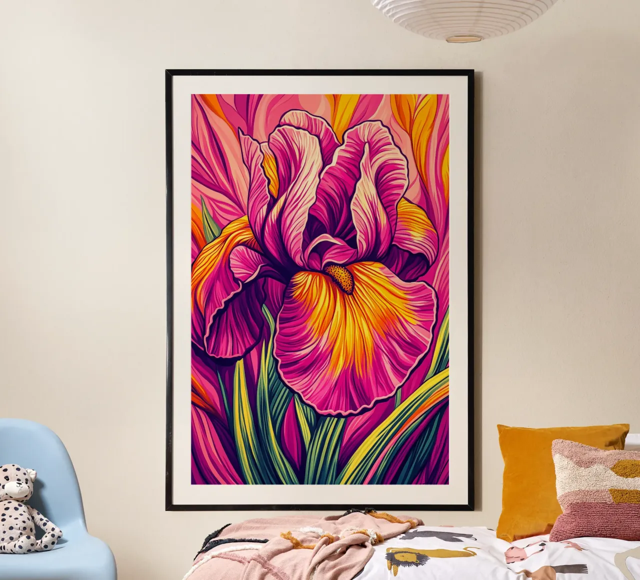 Pink Iris | L'Art Nouveau incontra la Pop Art poster da Autofocus
