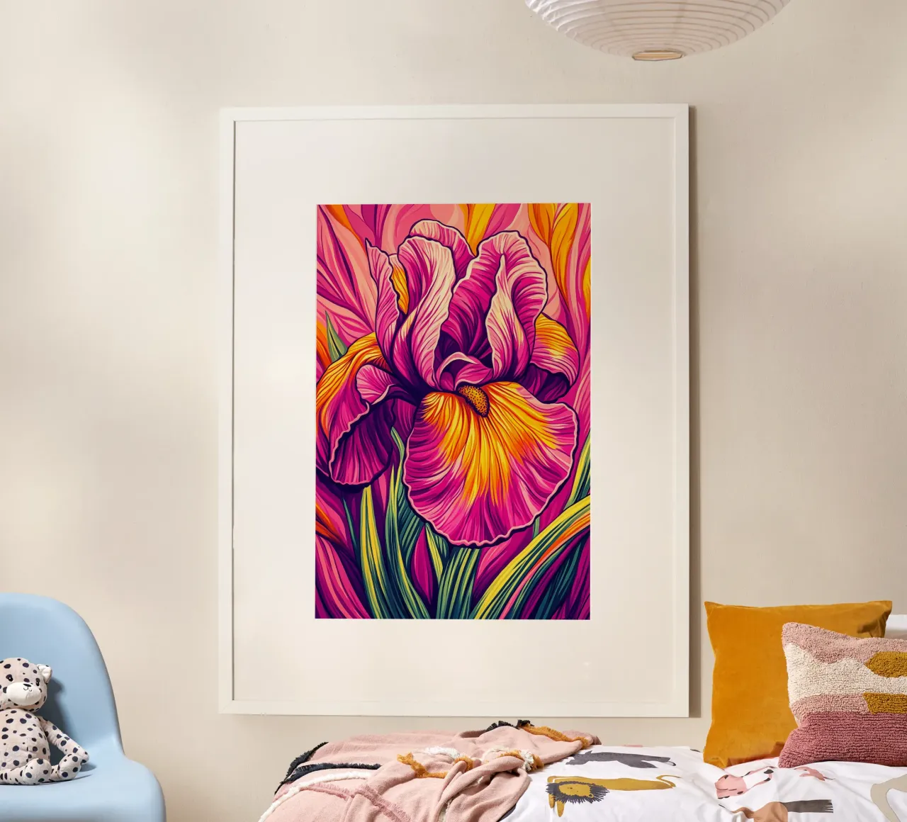 Pink Iris | L'Art Nouveau incontra la Pop Art poster da Autofocus