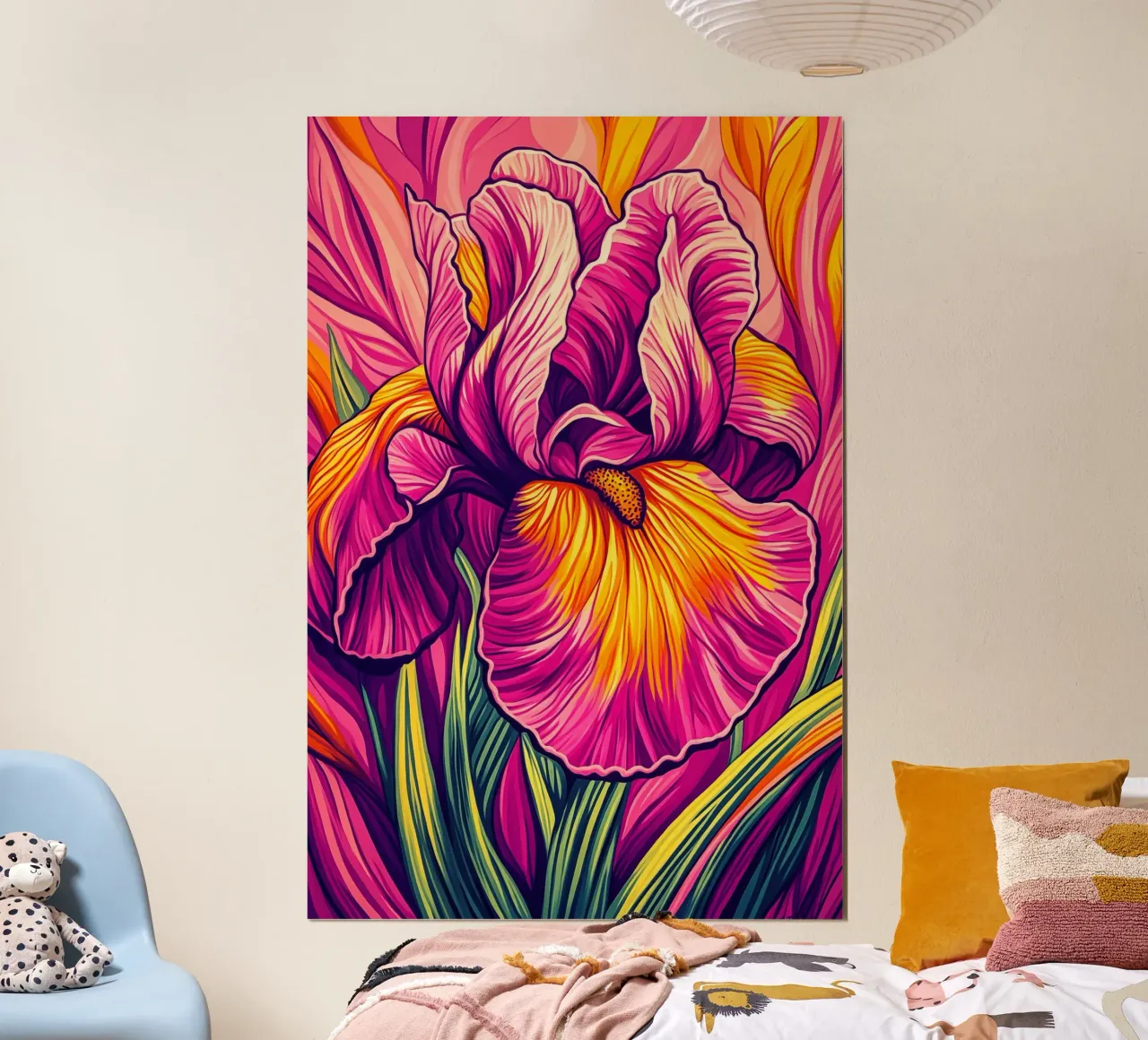 Pink Iris | L'Art Nouveau incontra la Pop Art poster da Autofocus