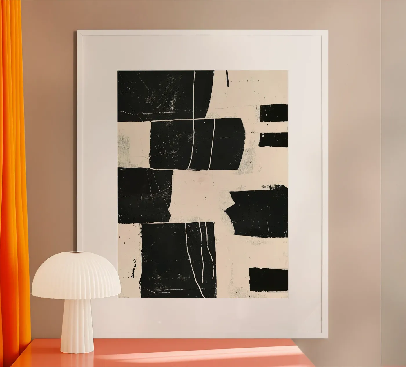 Black Grid poster van Hugo