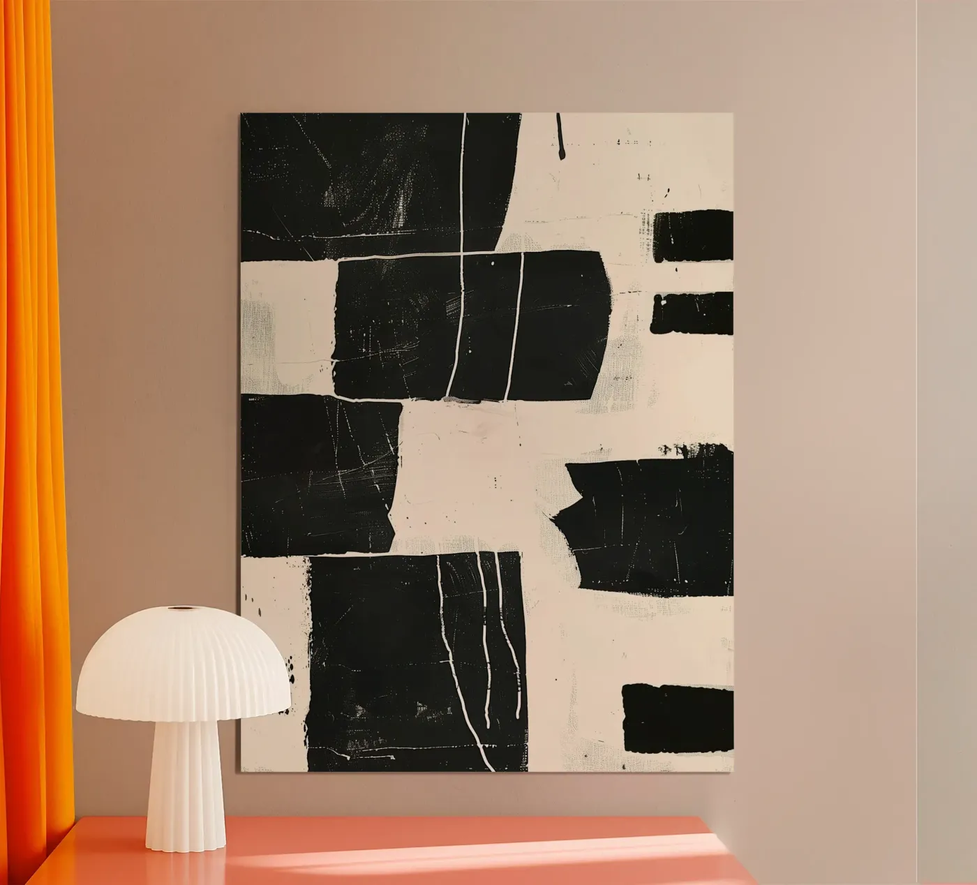 Black Grid poster van Hugo