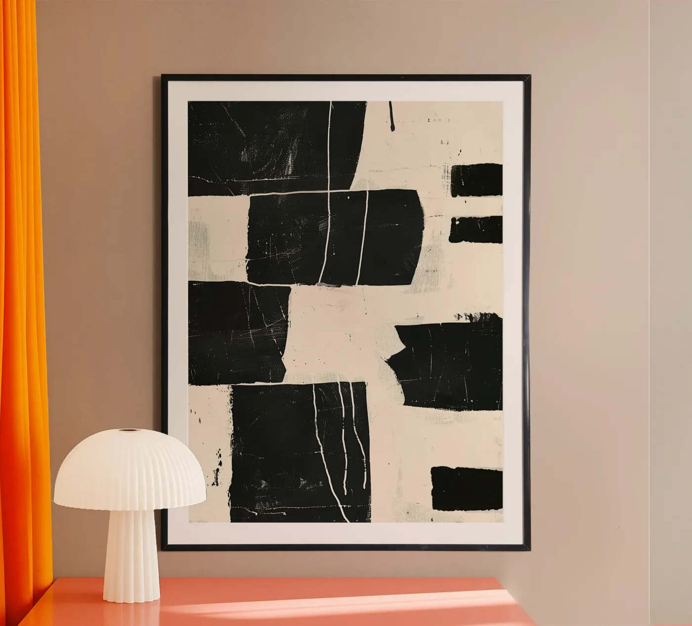 Black Grid poster van Hugo