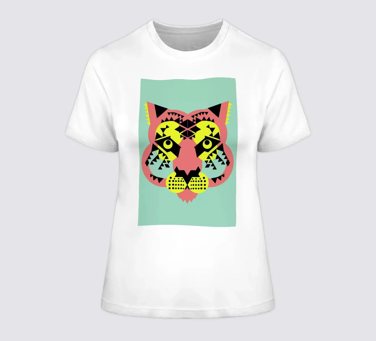 Tiger Face women's fitted t-shirt by Gareth Pollock Design