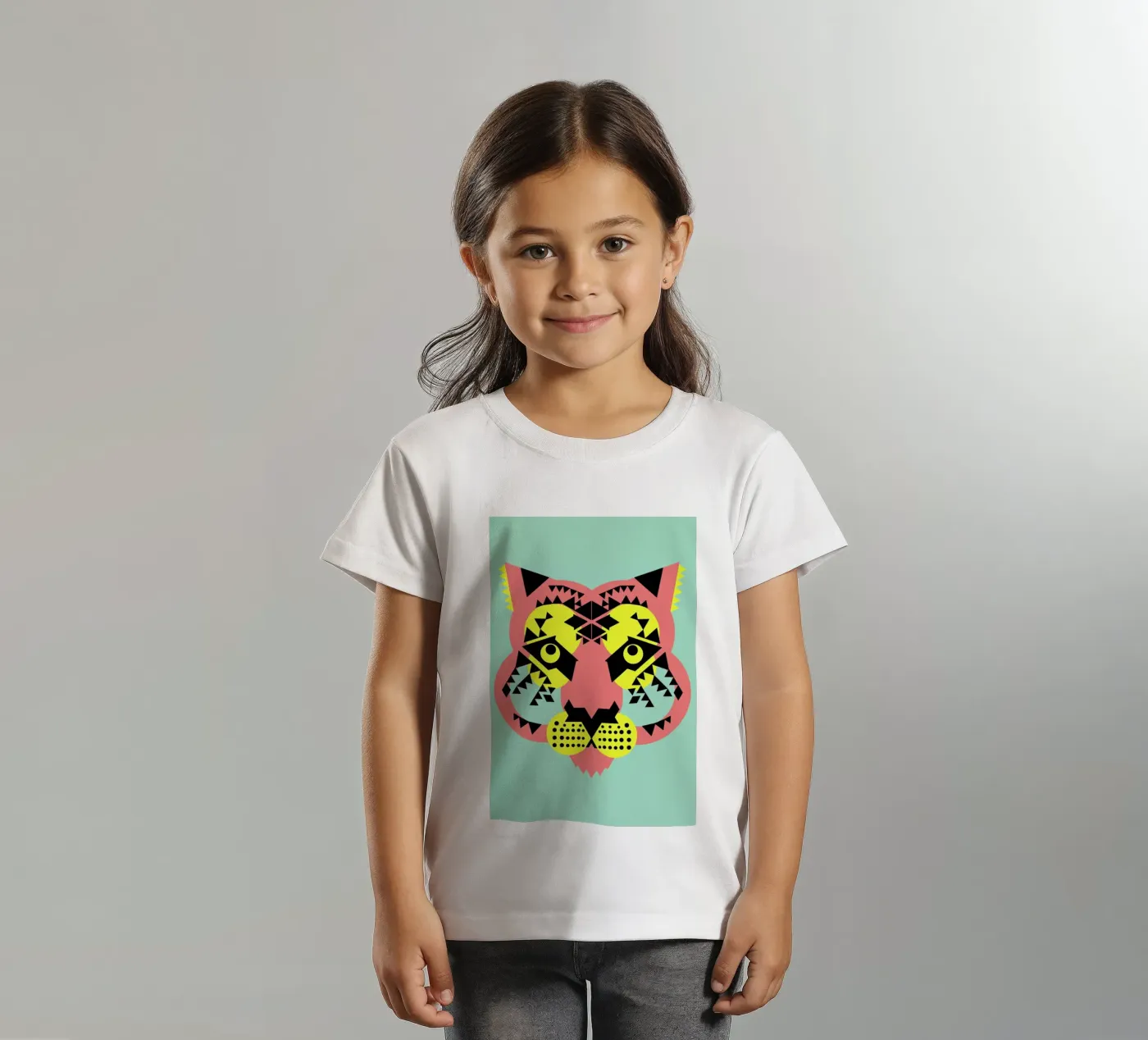 Tiger Face t-shirt bambini da Gareth Pollock Design