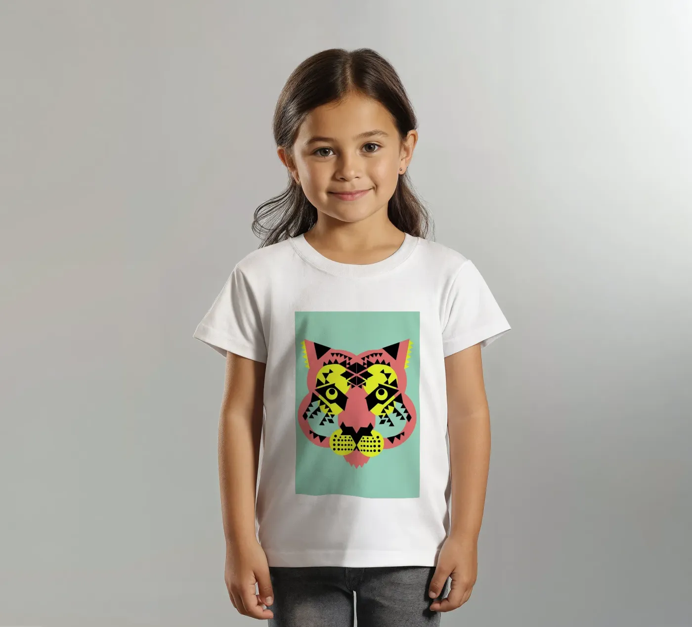 Tiger Face t-shirt bambini da Gareth Pollock Design
