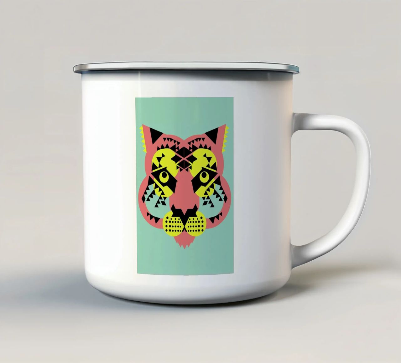 Tiger Face tazza in smalto da Gareth Pollock Design