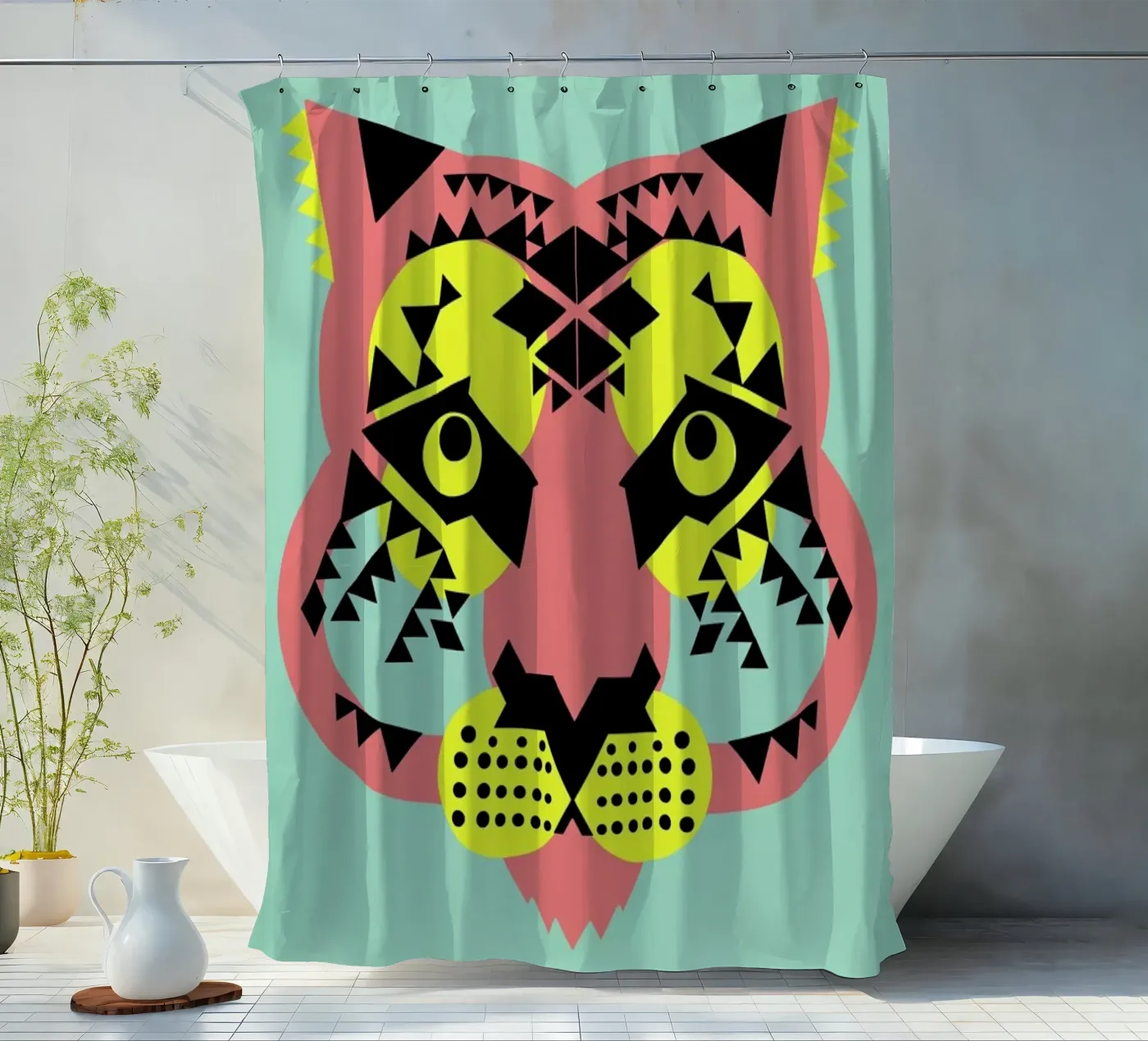 Tiger Face Duschvorhang von Gareth Pollock Design