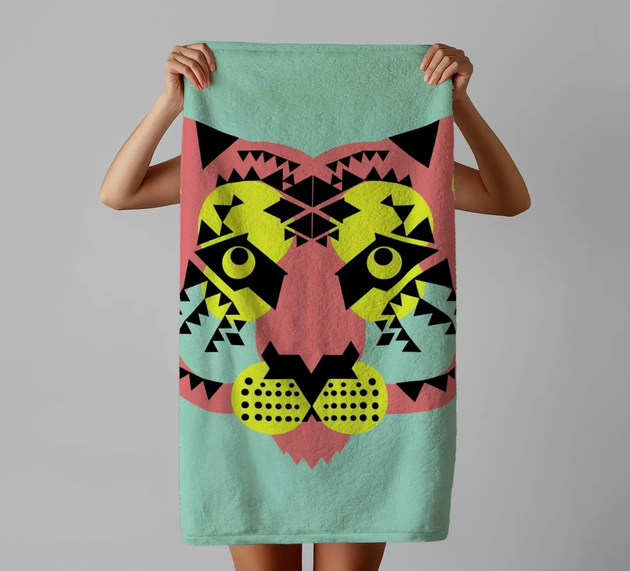 Tiger Face badhanddoek van Gareth Pollock Design